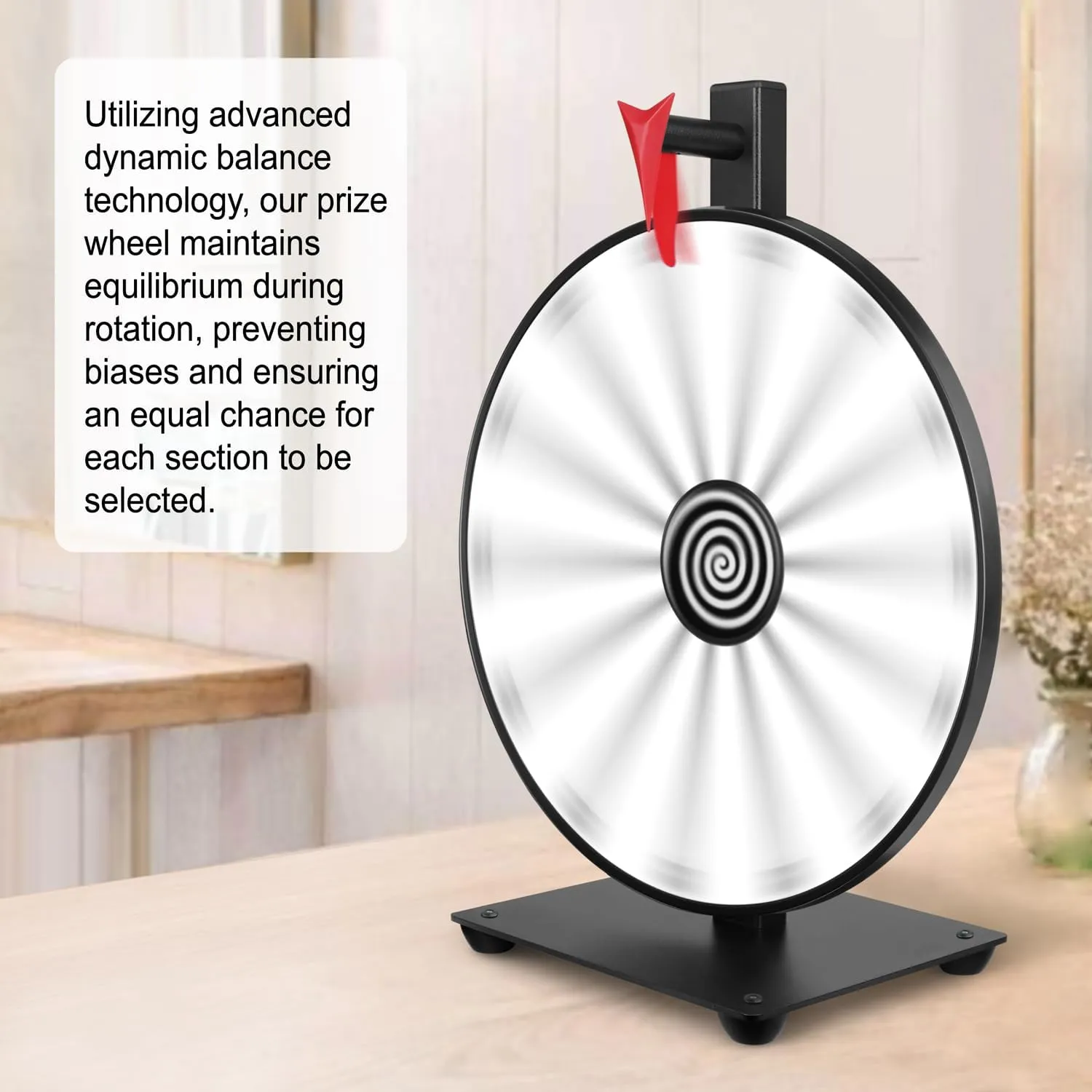 12 Inch 14 Slots Prize Wheel Tabletop or Wall Mount Fortune Spin with Dry Erase Marker and Eraser for Engaging Home Parties, Trade Show, Carnival Events (12'' White)