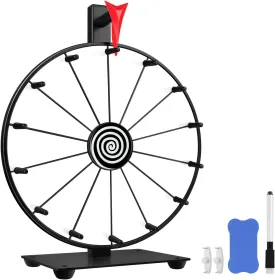 12 Inch 14 Slots Prize Wheel Tabletop or Wall Mount Fortune Spin with Dry Erase Marker and Eraser for Engaging Home Parties, Trade Show, Carnival Events (12'' White)
