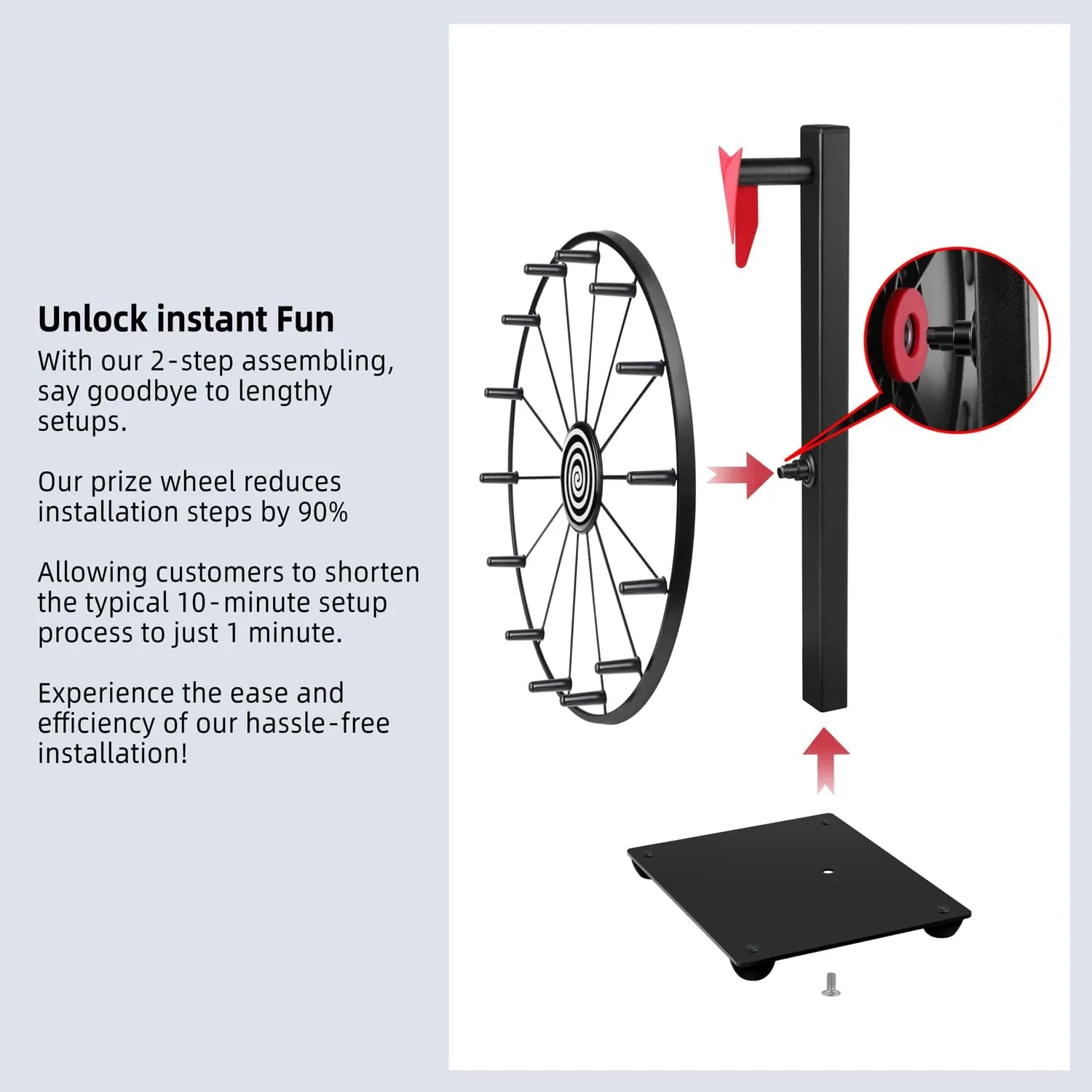 12 Inch 14 Slots Prize Wheel Tabletop or Wall Mount Fortune Spin with Dry Erase Marker and Eraser for Engaging Home Parties, Trade Show, Carnival Events (12'' White)