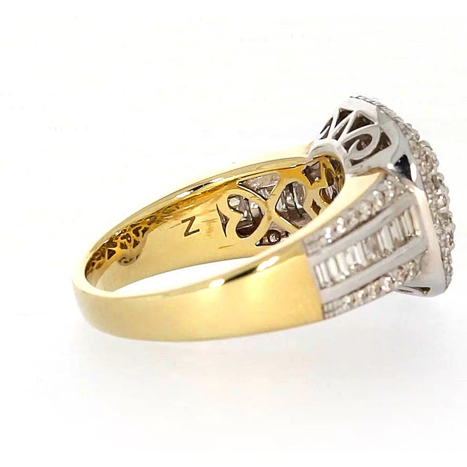 9ct Two Tone Gold Round Brilliant Cut 1.50 Carat tw of Diamonds Ring