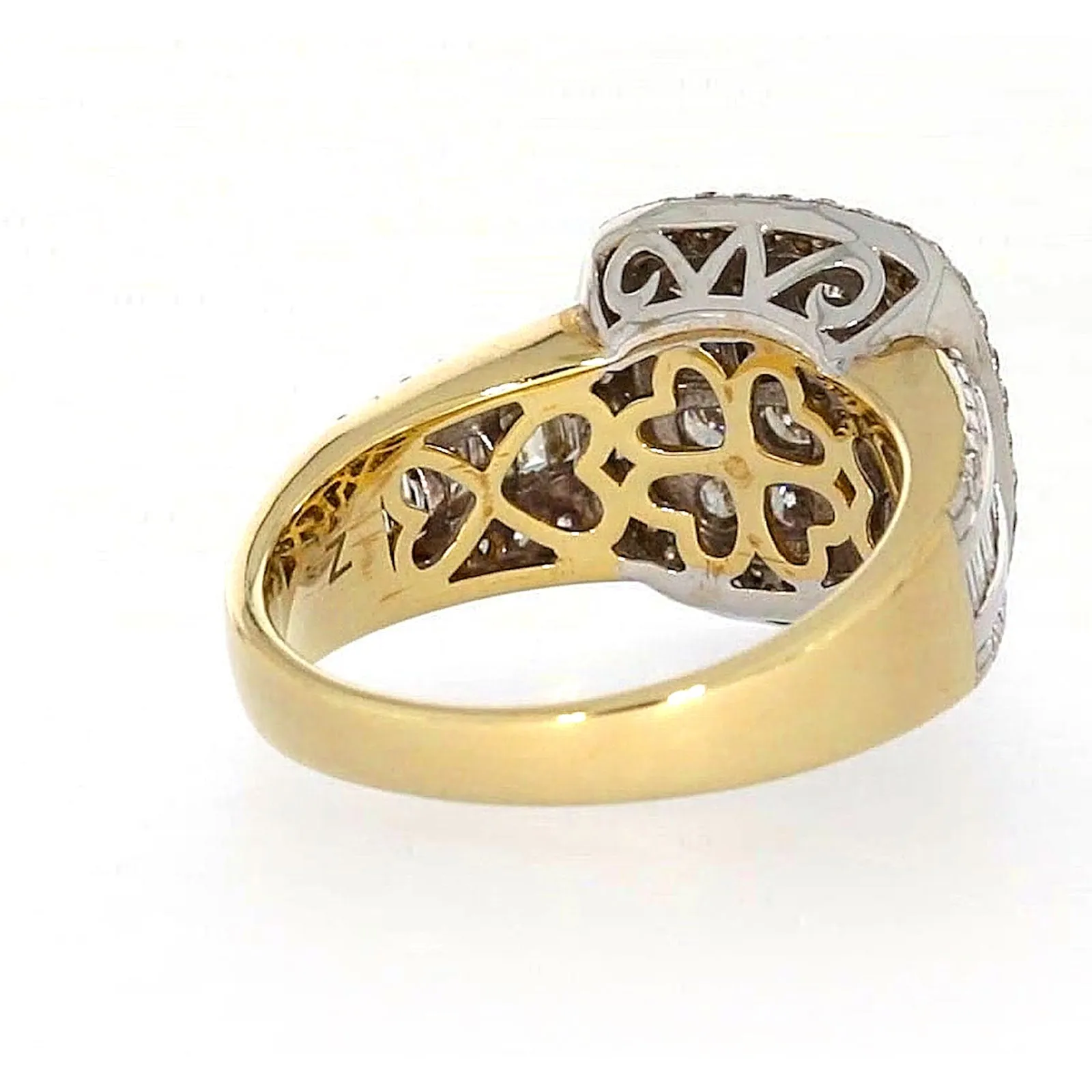 9ct Two Tone Gold Round Brilliant Cut 1.50 Carat tw of Diamonds Ring
