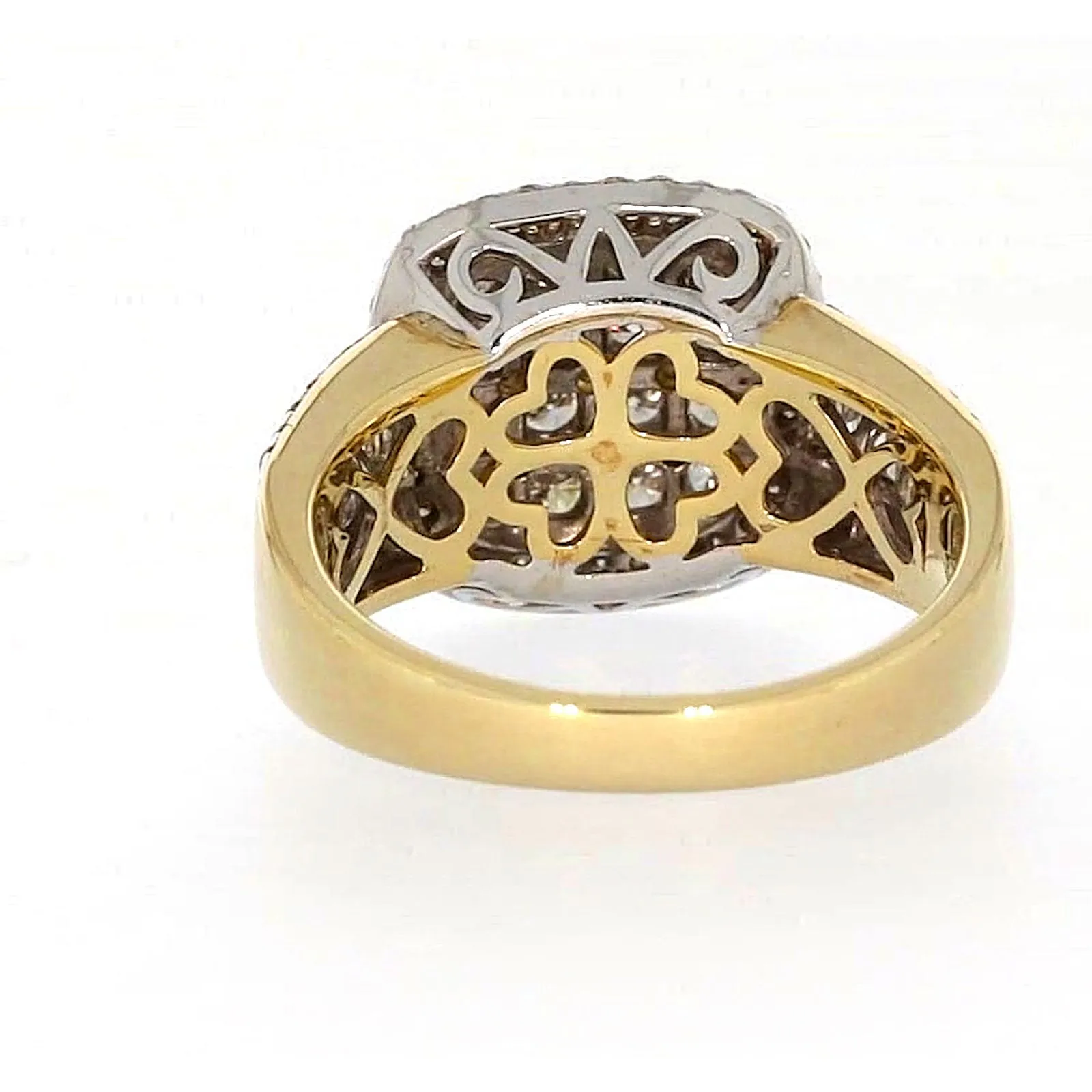 9ct Two Tone Gold Round Brilliant Cut 1.50 Carat tw of Diamonds Ring