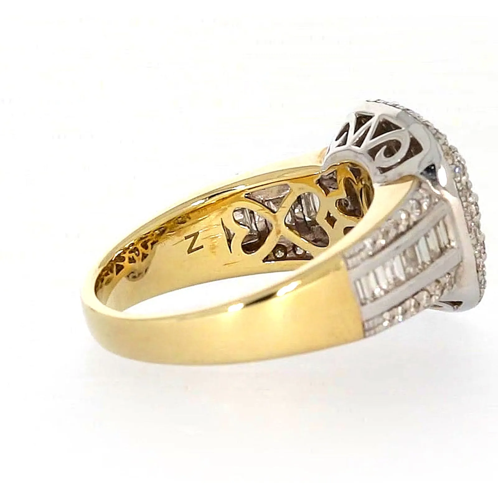 9ct Two Tone Gold Round Brilliant Cut 1.50 Carat tw of Diamonds Ring
