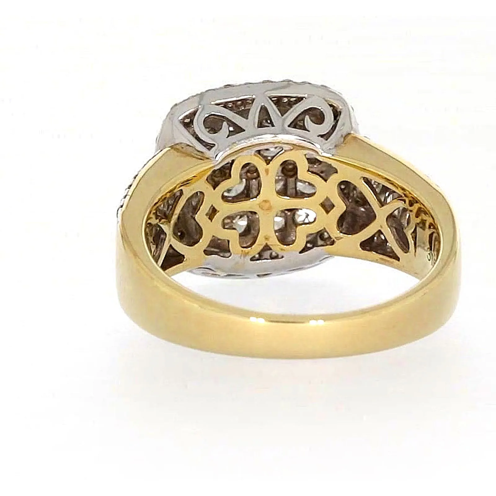9ct Two Tone Gold Round Brilliant Cut 1.50 Carat tw of Diamonds Ring