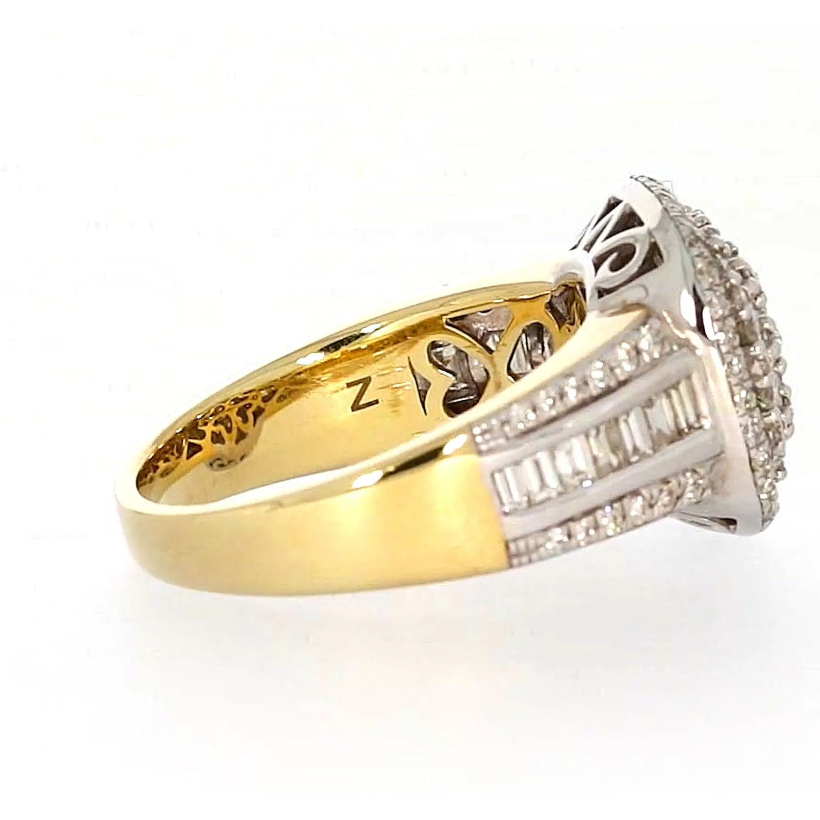 9ct Two Tone Gold Round Brilliant Cut 1.50 Carat tw of Diamonds Ring