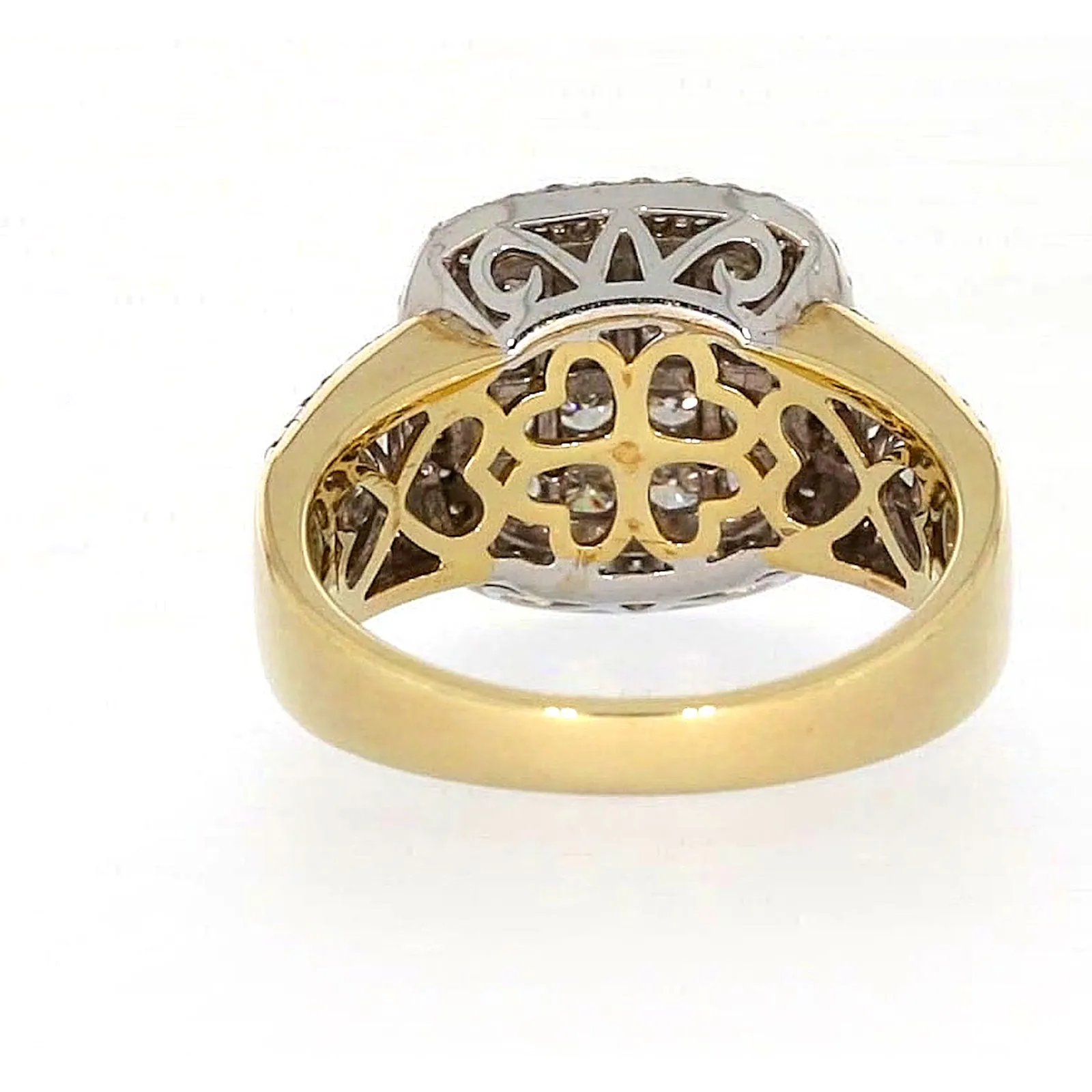 9ct Two Tone Gold Round Brilliant Cut 1.50 Carat tw of Diamonds Ring