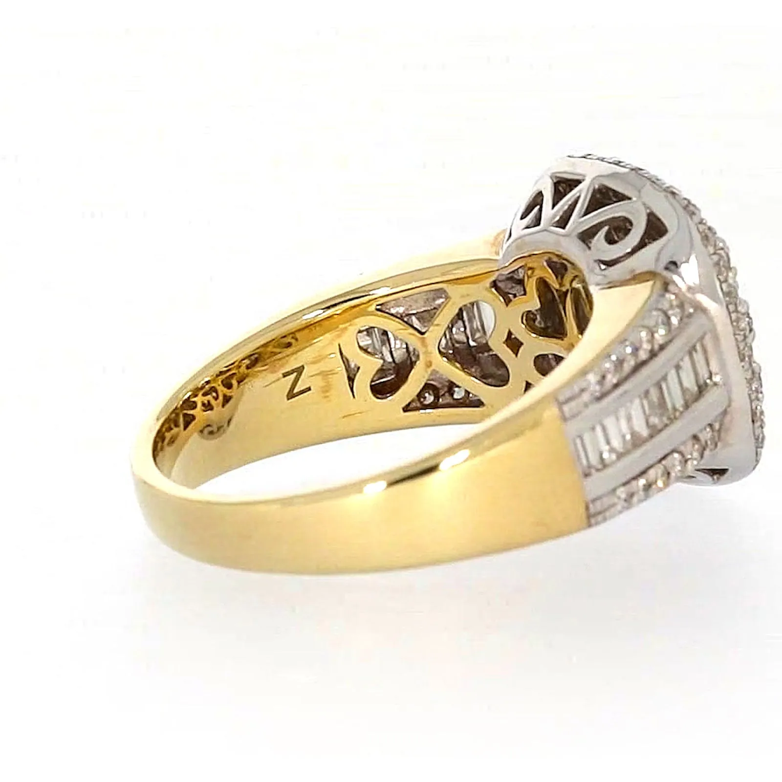 9ct Two Tone Gold Round Brilliant Cut 1.50 Carat tw of Diamonds Ring