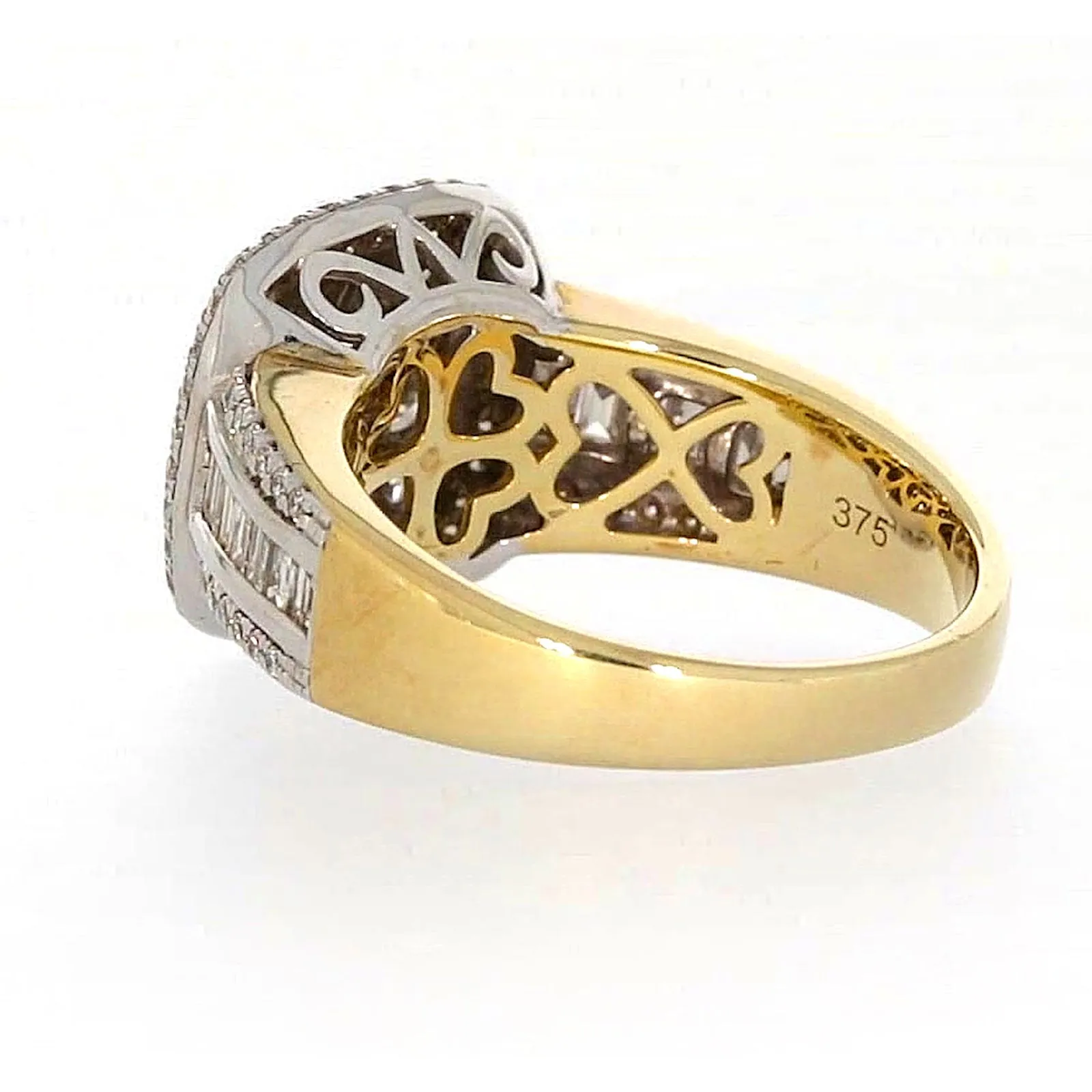 9ct Two Tone Gold Round Brilliant Cut 1.50 Carat tw of Diamonds Ring