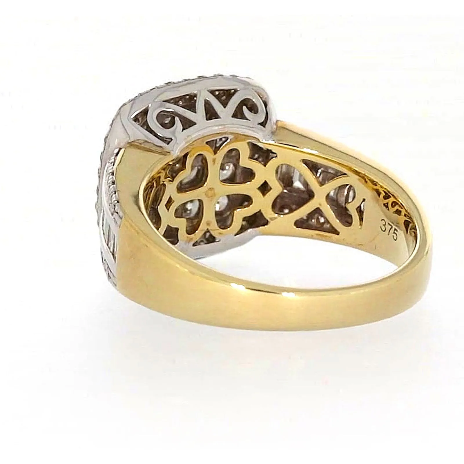 9ct Two Tone Gold Round Brilliant Cut 1.50 Carat tw of Diamonds Ring