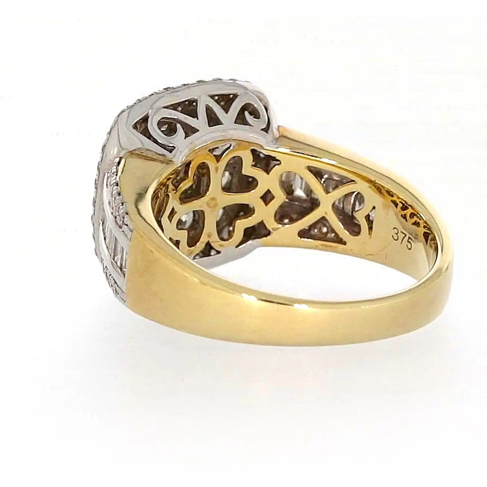 9ct Two Tone Gold Round Brilliant Cut 1.50 Carat tw of Diamonds Ring