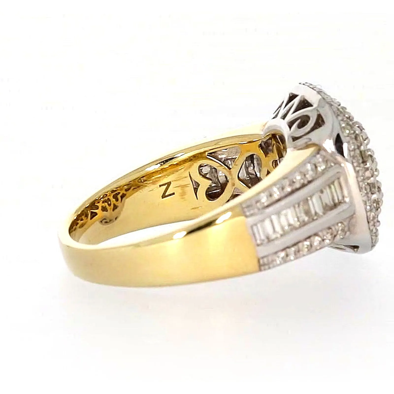 9ct Two Tone Gold Round Brilliant Cut 1.50 Carat tw of Diamonds Ring