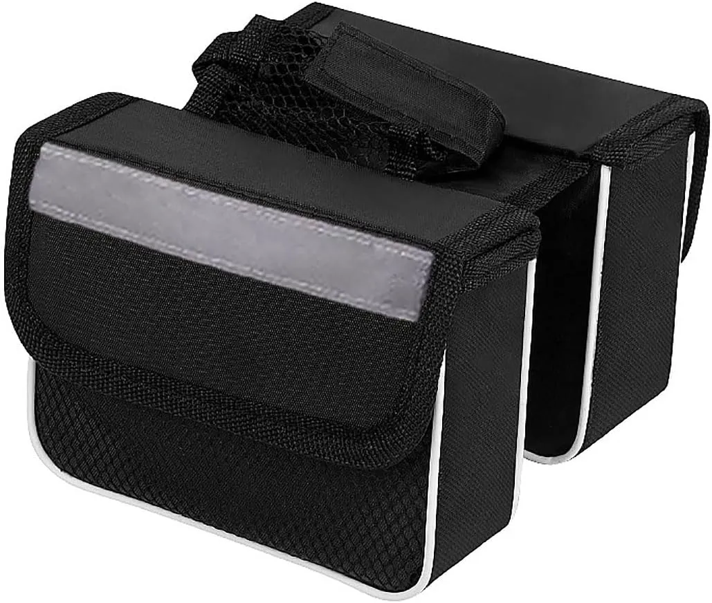 Bike frame bag handlebar bags for mountain bikes waterproof portable storage bag top tube bag phone storage bag accessories (2 bags)