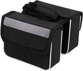 Bike frame bag handlebar bags for mountain bikes waterproof portable storage bag top tube bag phone storage bag accessories (2 bags)