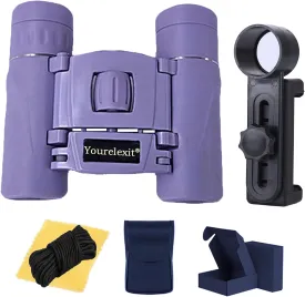 Binoculars with Phone Adapter for Adults, Compact Pocket Travel Binocular for Bird Watching Concert Theater Opera High Powered Electronics Cruise Ship Essentials Norwegian Alaska Hiking Camping Gear