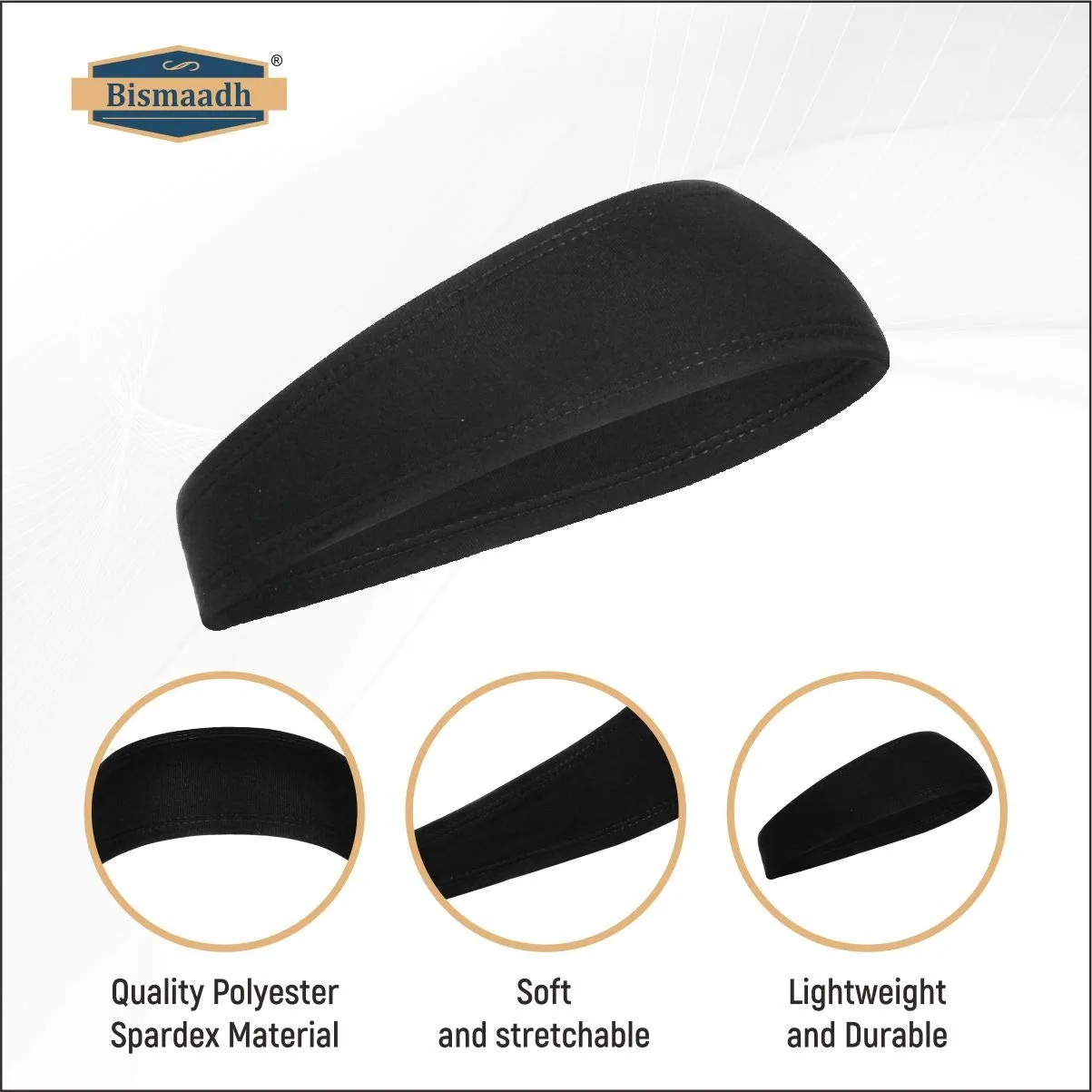 BISMAADH Mens Headband - Running Sweat Head Bands for all Sports- Athletic Sweatbands for Workout,Exercise, Yoga, Cricket, Football - Ultimate Performance Stretch & Moisture Wicking Headband Pack of 1