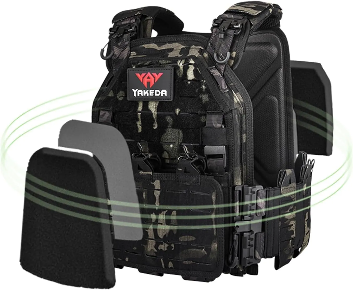 BOMTURN Tactical Vest for Men Quick Release Laser-Cutting Modular Vest for Outdoor