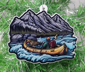 Canoe Kayaking Whitewater Rafting Themed Christmas Ornament