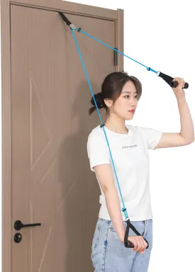 Fanwer Shoulder Pulley for Physical TherapyCrafted with Metal Pulleys and Cushioned HandlesOver The Door Pulley for Shoulder RehabExercise Pulleys for Shoulders DoorwayFits Universally On Any Door