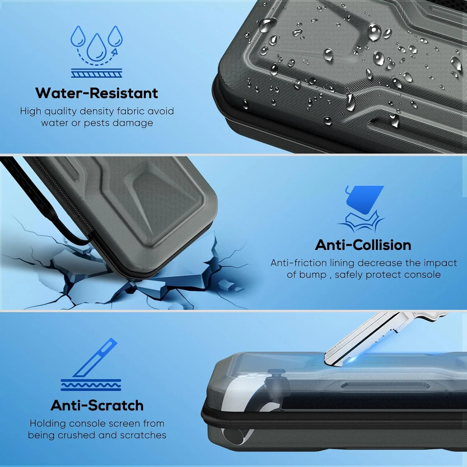 FYOUNG 3 in 1 Accessories Bundle for Playstation Portal, Carrying Case & Hard PC Clear Cover Case with Tempered Glass Screen Protector, Protective Case & Hard Shell Travel Handbag for PS5 Portal