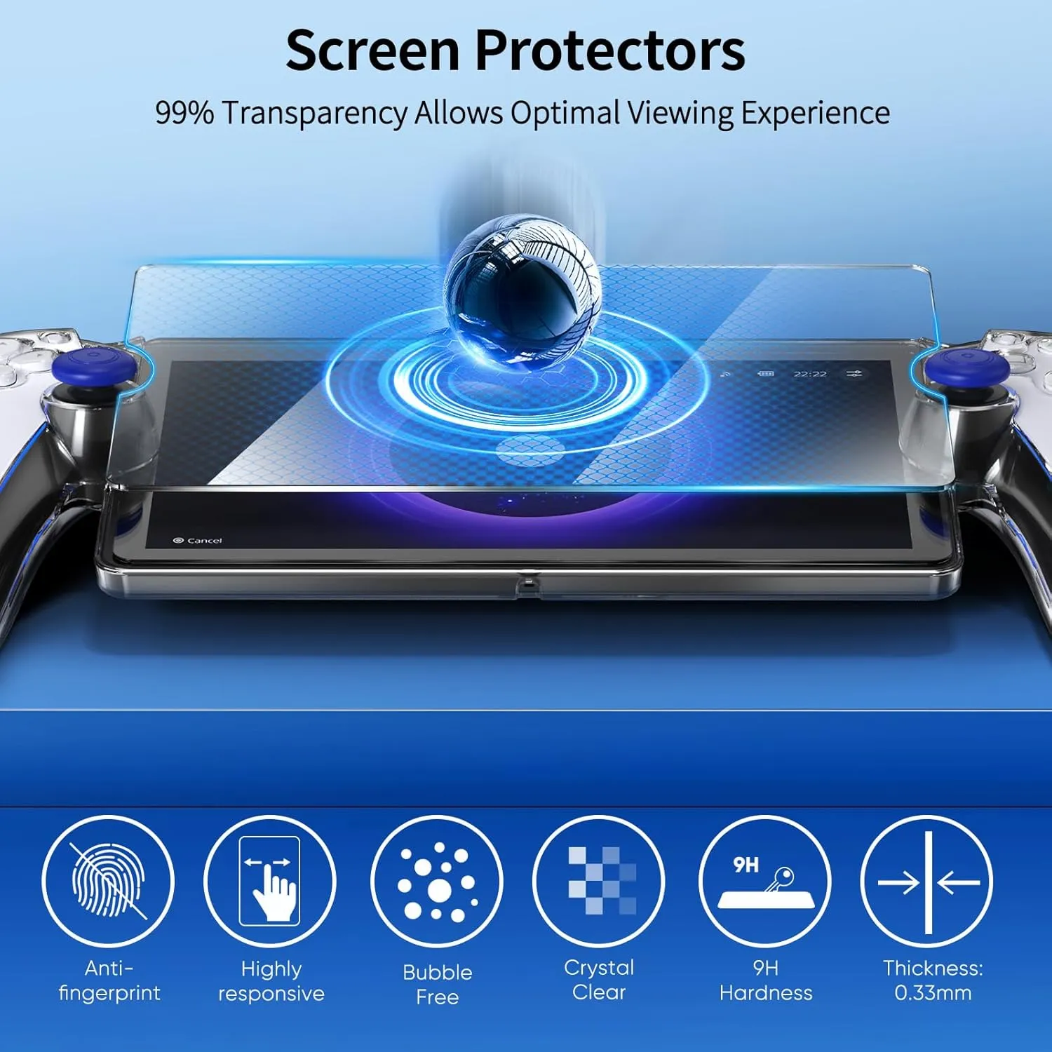 FYOUNG 3 in 1 Accessories Bundle for Playstation Portal, Carrying Case & Hard PC Clear Cover Case with Tempered Glass Screen Protector, Protective Case & Hard Shell Travel Handbag for PS5 Portal