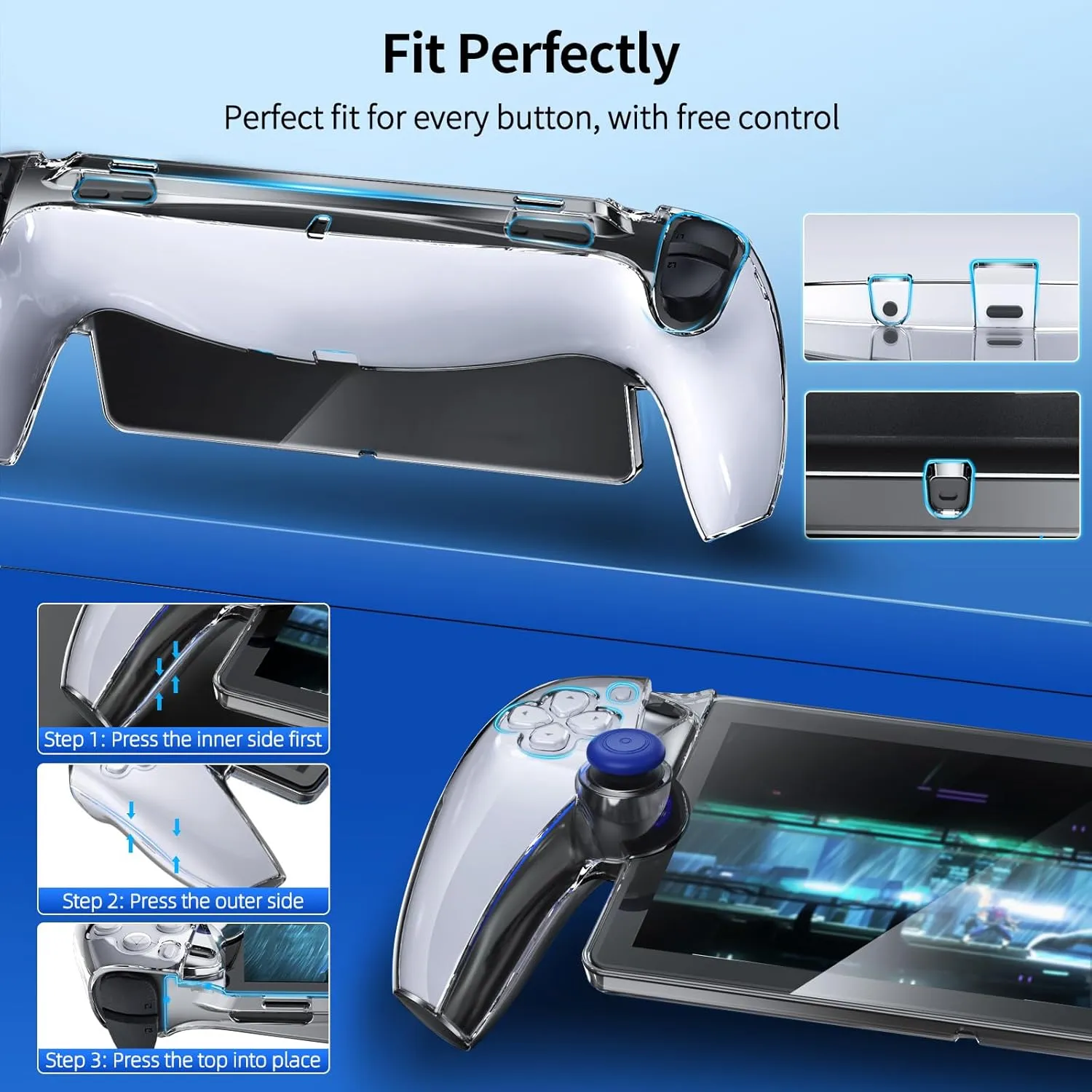FYOUNG 3 in 1 Accessories Bundle for Playstation Portal, Carrying Case & Hard PC Clear Cover Case with Tempered Glass Screen Protector, Protective Case & Hard Shell Travel Handbag for PS5 Portal