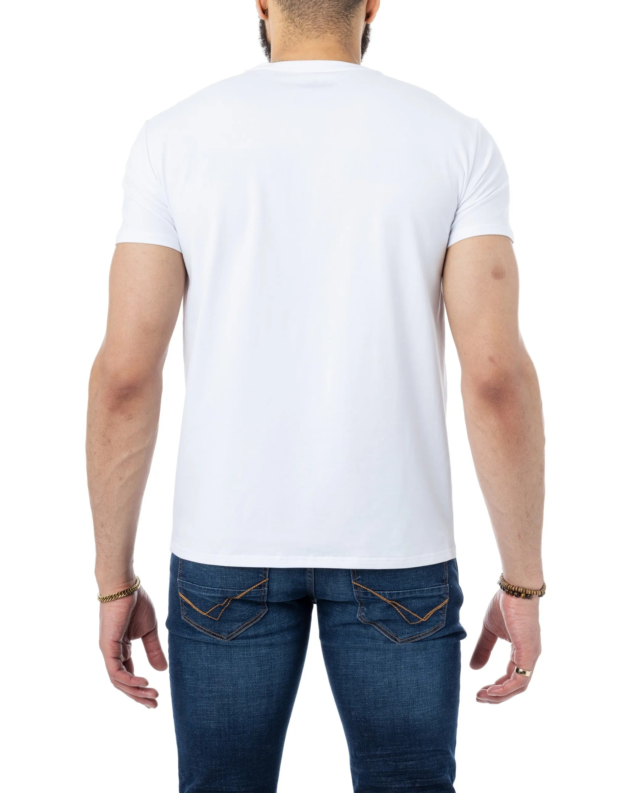 Heads or Tails Men's Marley Lion Rhinestone Studded Graphic Printed T-Shirt