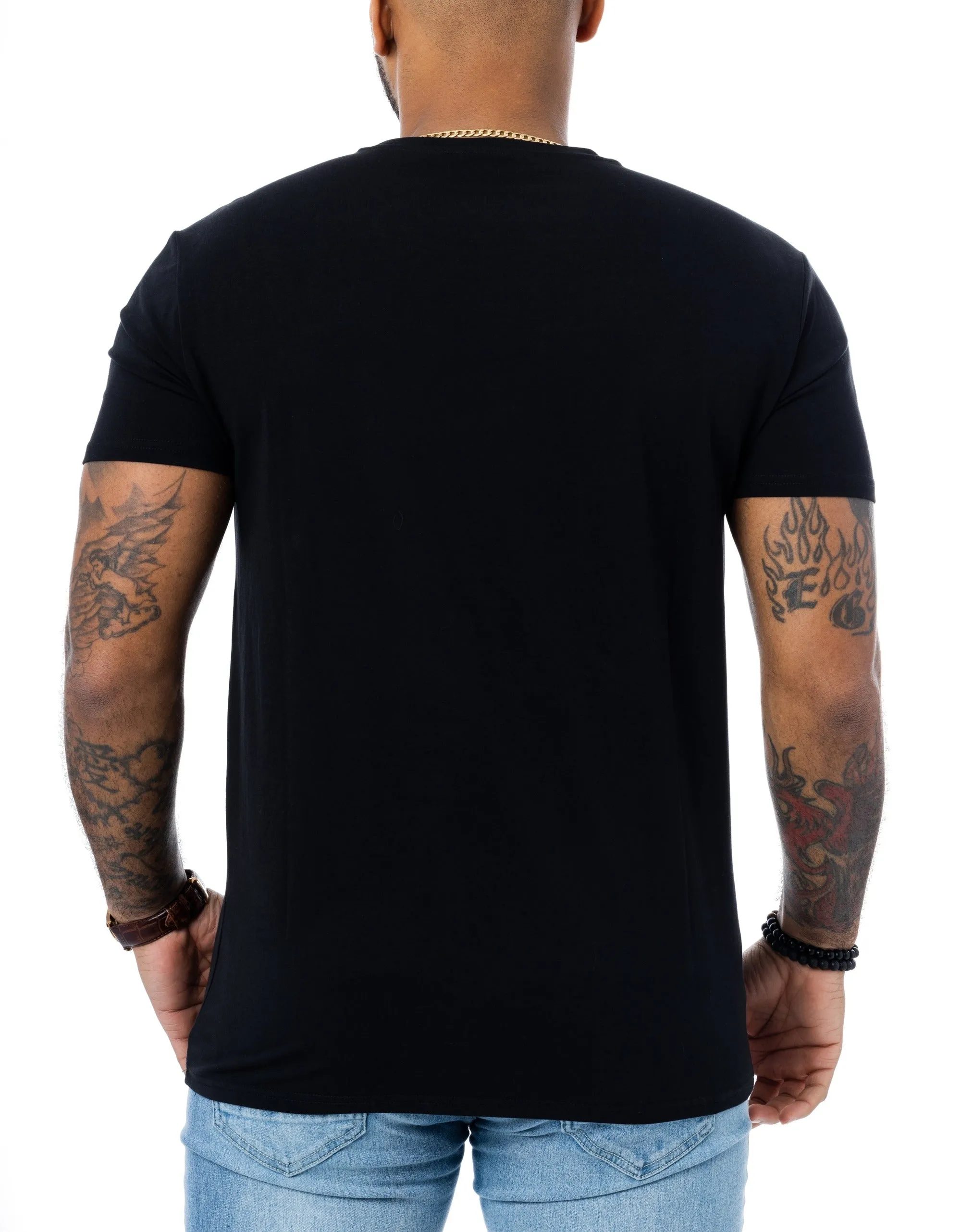 Heads or Tails Men's Marley Lion Rhinestone Studded Graphic Printed T-Shirt