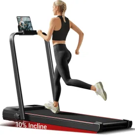 Incline Walking Pad Treadmill for Home and Office, Treadmill with Incline, Under Desk Treadmills with 2.5 HP Quiet Brushless, 265 LBS Capacity