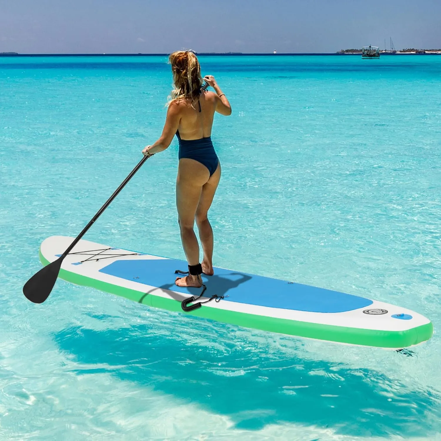 Inflatable Stand Up Paddle Board, 11/10x30 Wide Stable SUP Paddleboard with Premium Accessories & Backpack, Non-Slip Comfort Deck, Paddle Boards for Adults & Youth of All Skill Levels