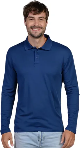 INGEAR Men's Polo Shirt Quick Dry Athletic Golf Tennis Performance Long Sleeve - Casual Office Uniform Wear ??Activewear
