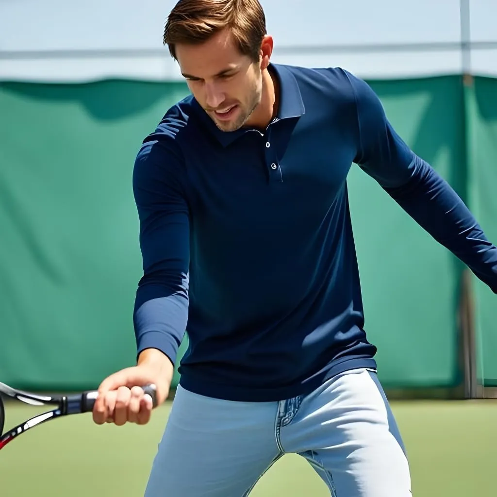 INGEAR Men's Polo Shirt Quick Dry Athletic Golf Tennis Performance Long Sleeve - Casual Office Uniform Wear ??Activewear