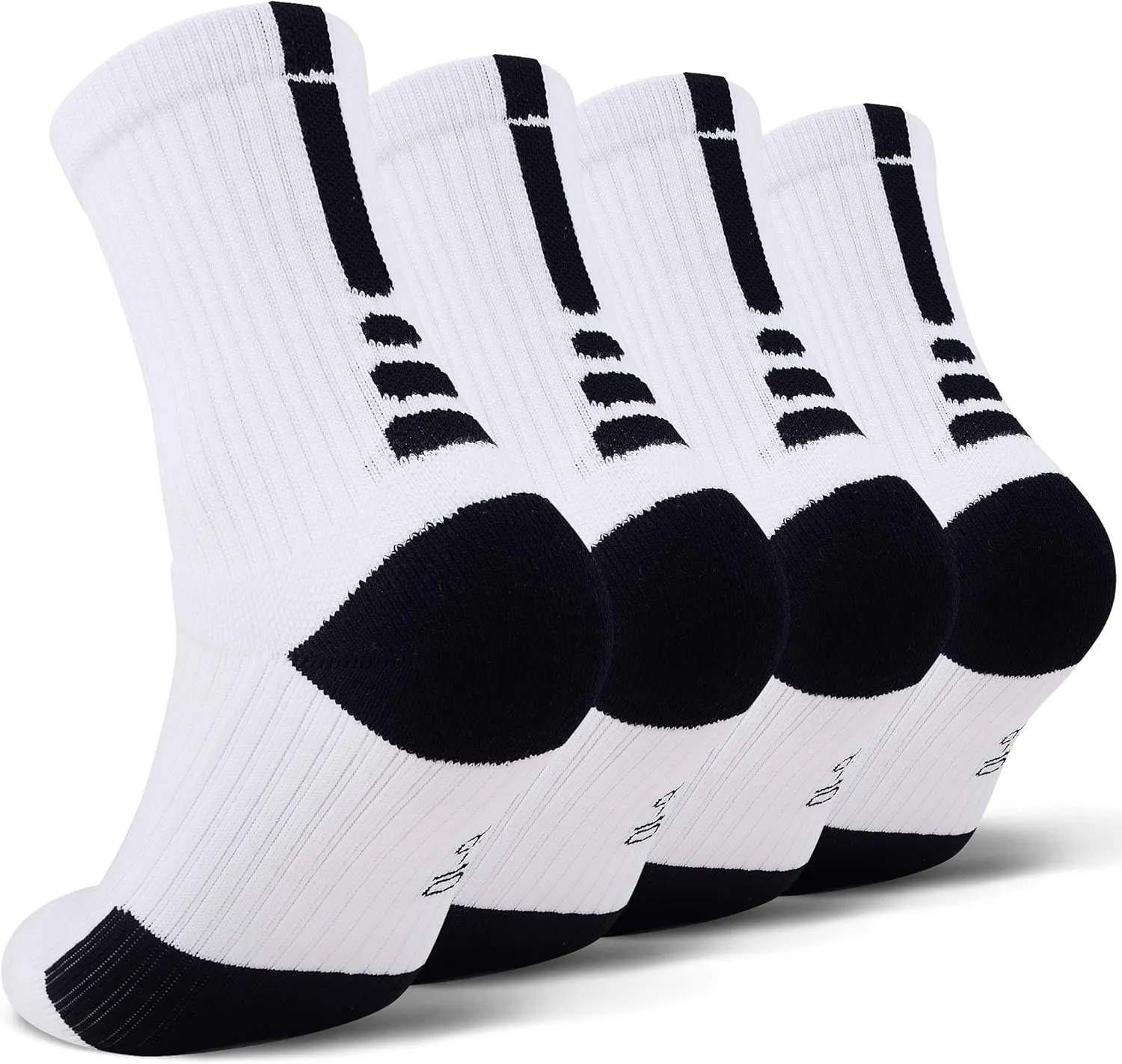 JHM Kids Athletic Sport Sockcs Team Basketball Soccer Crew Socks For Ages 4 to 16