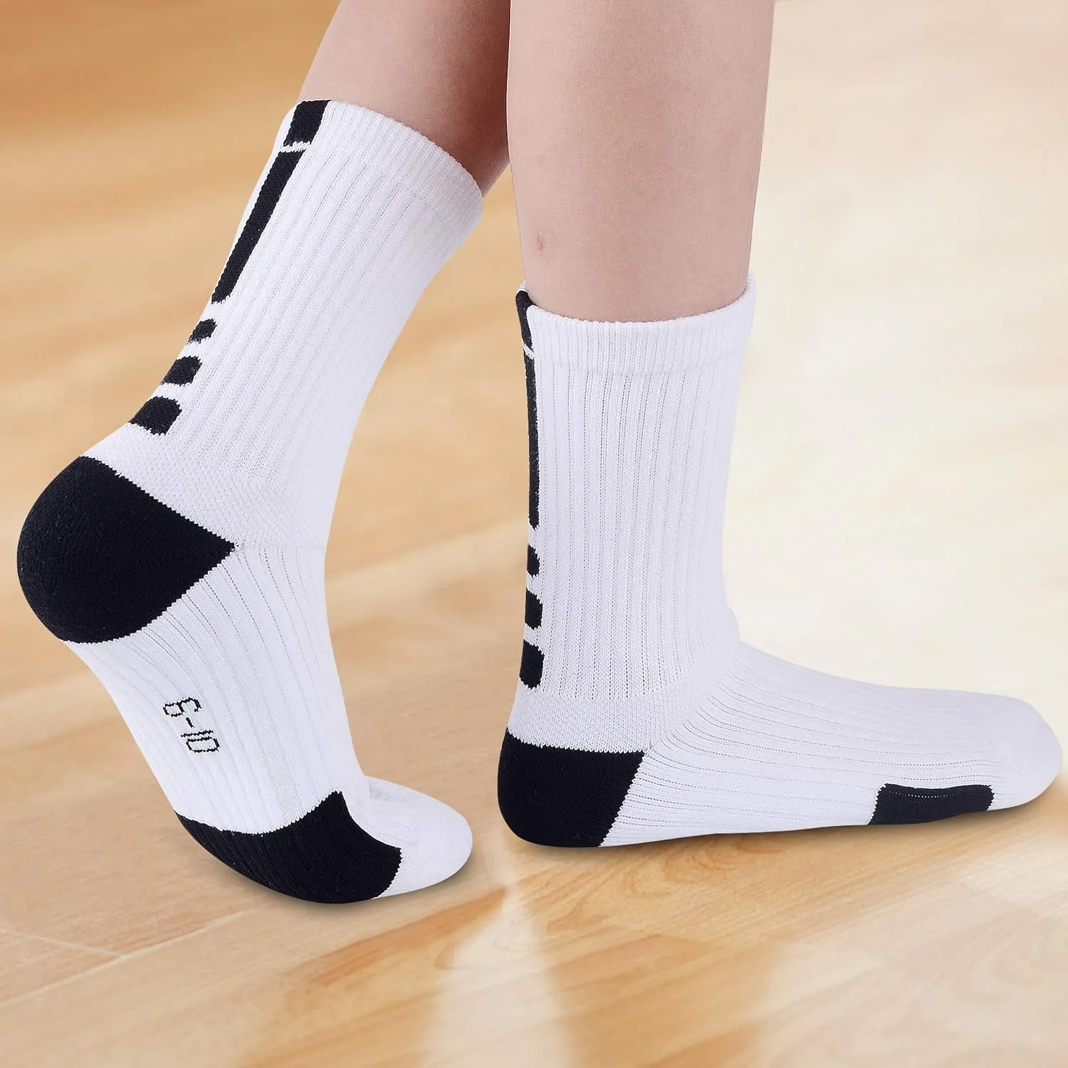 JHM Kids Athletic Sport Sockcs Team Basketball Soccer Crew Socks For Ages 4 to 16