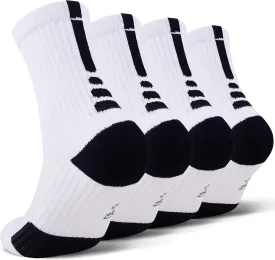 JHM Kids Athletic Sport Sockcs Team Basketball Soccer Crew Socks For Ages 4 to 16