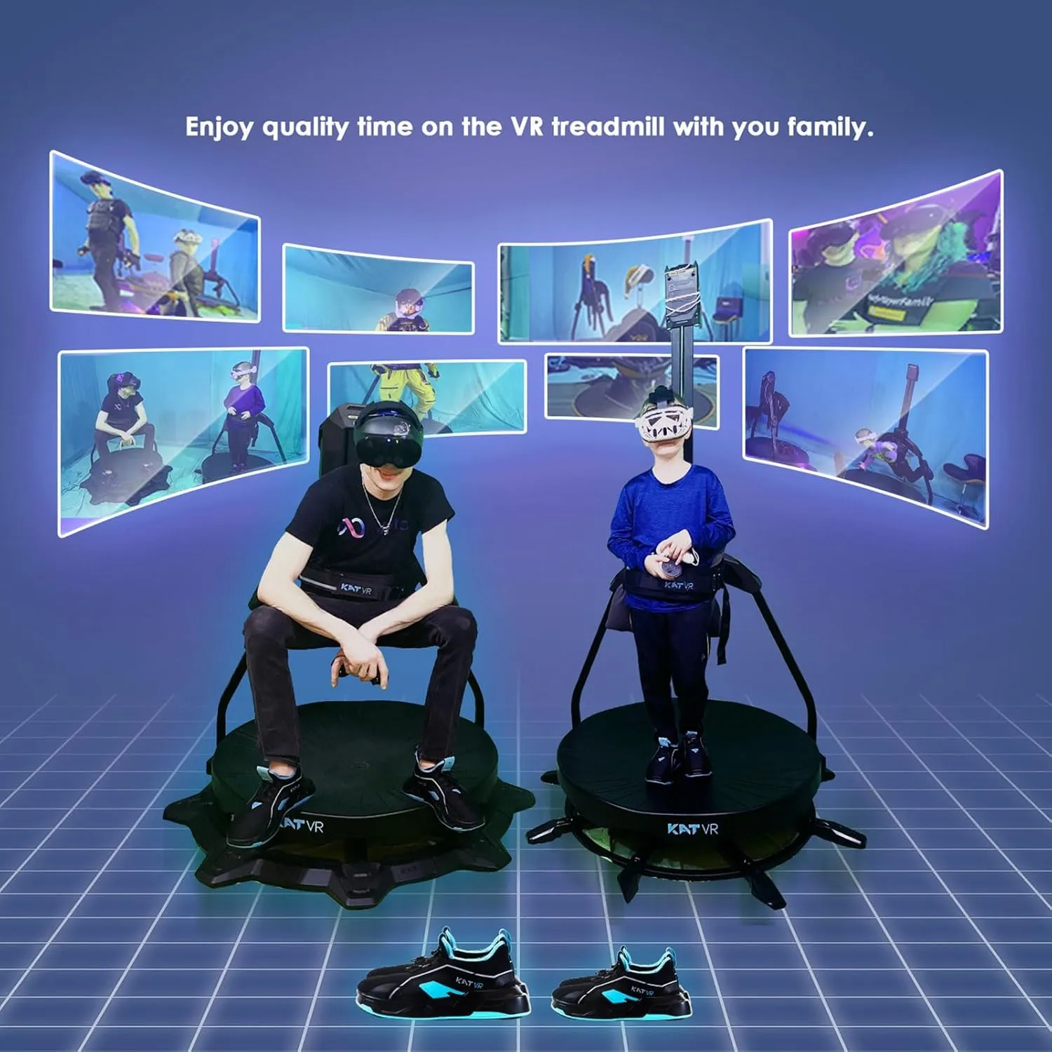 KAT VR Shoes for KAT Walk C2 Series  Special Anti-Friction Design for 360 Walking on VR Treadmill Platform  Full-Body Motion Tracking Footwear for Immersive Gaming US Size 7