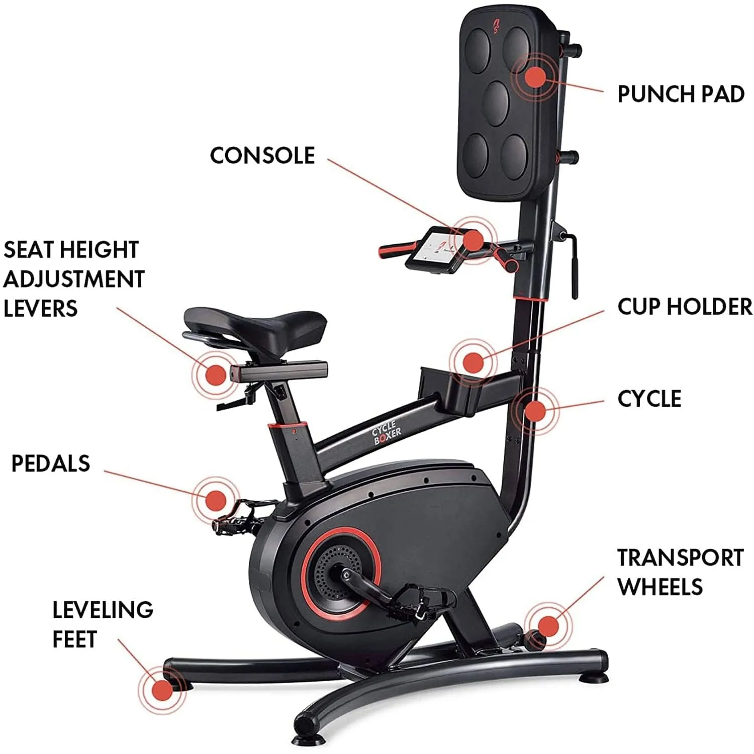 Lifespan Upright Bike with Boxing Pad