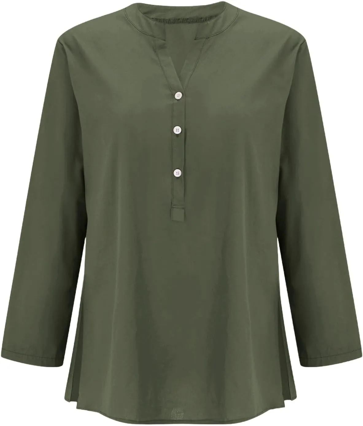 Linen Tops for Women Summer Button Down V Neck Shirts Casual Short Sleeve Loose T-Shirt Cotton Linen Blouse Tees 2025