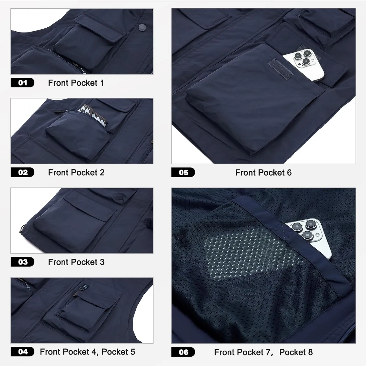 MANLUODANNI Men's Casual Vest Fishing Safari Travel Outdoor Work Photo Vests with Multi Pockets