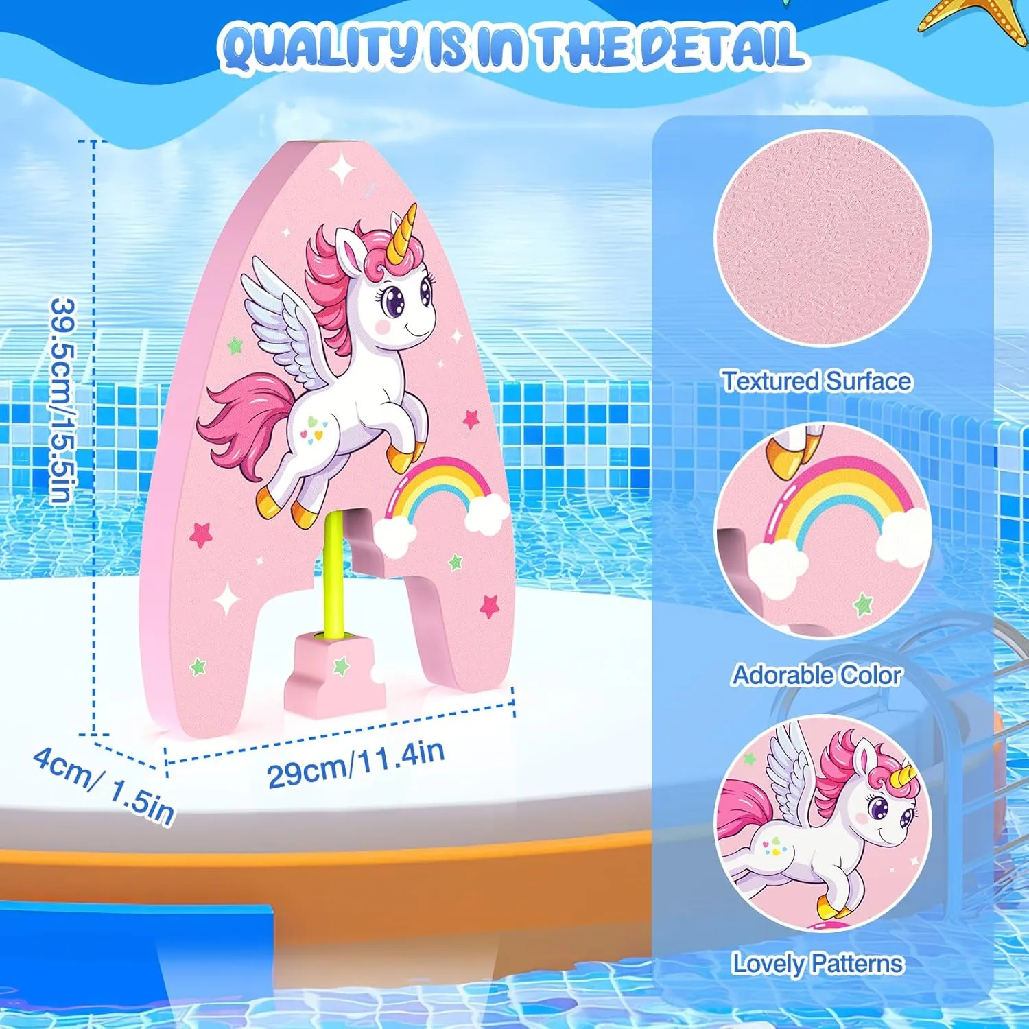 MoKo Swim Kickboard, Cartoon Swimming Training Kick Board Pool Exercise Equipment Promote Natural Swimming Position Water Fun Tool for Kids
