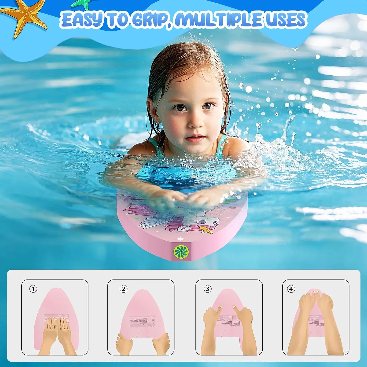 MoKo Swim Kickboard, Cartoon Swimming Training Kick Board Pool Exercise Equipment Promote Natural Swimming Position Water Fun Tool for Kids