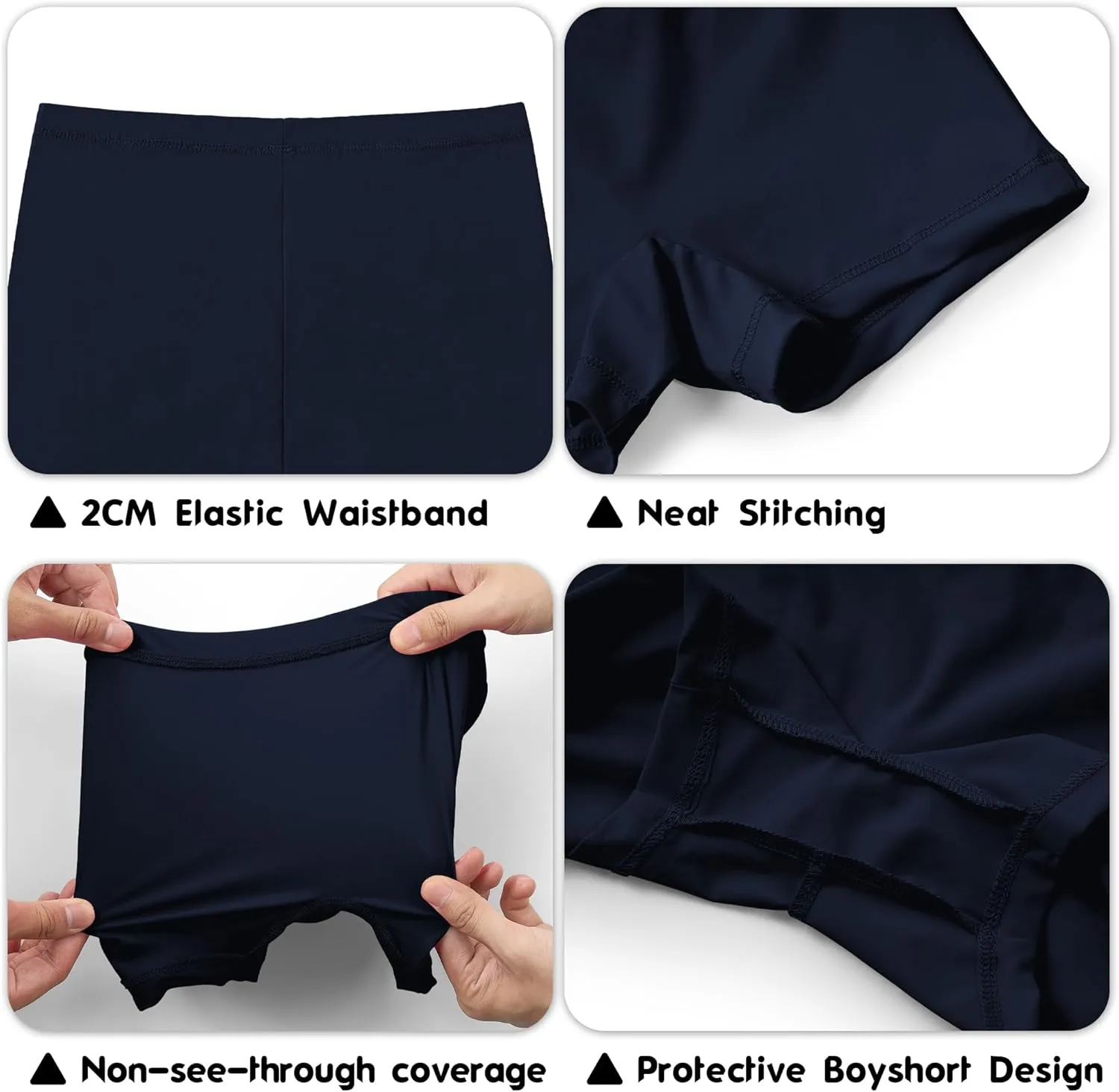 QBK Toddler Girls Swim Shorts 2T-14 Boyshort Swimsuit UPF 50  Quick Dry Rash Guard Swim Bottoms
