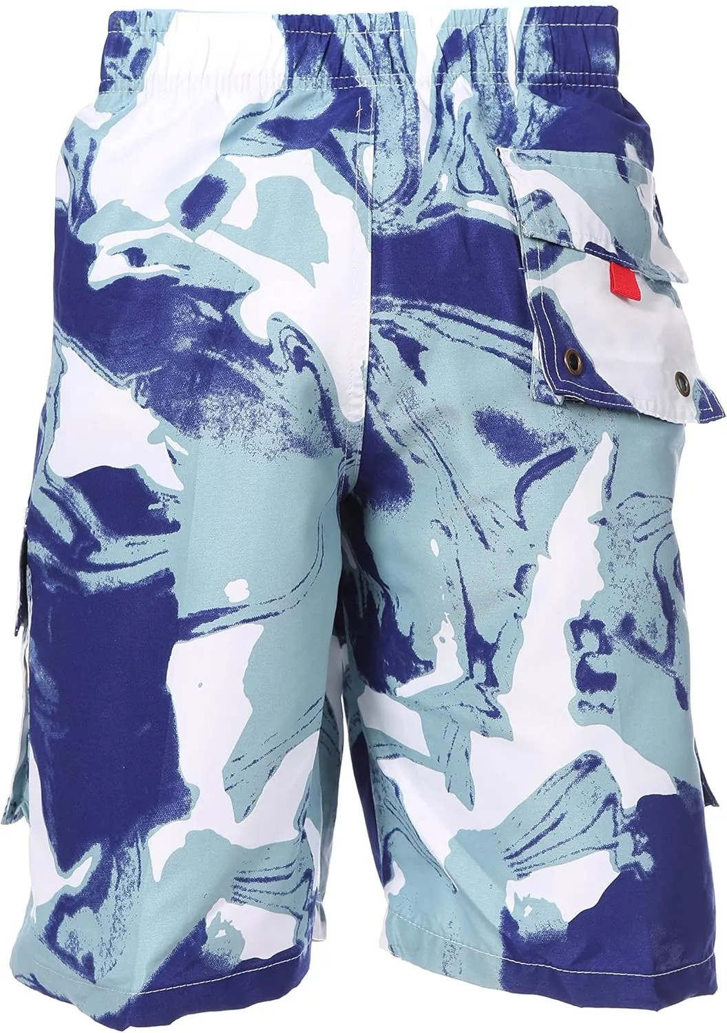 Sakkas Mens Multi Color Wave Design Skate Surf Board Short Swim Trunks