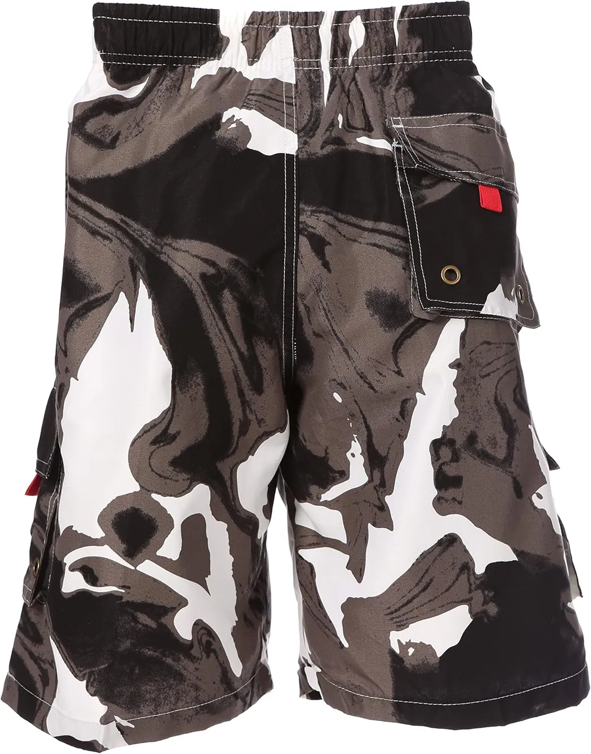 Sakkas Mens Multi Color Wave Design Skate Surf Board Short Swim Trunks