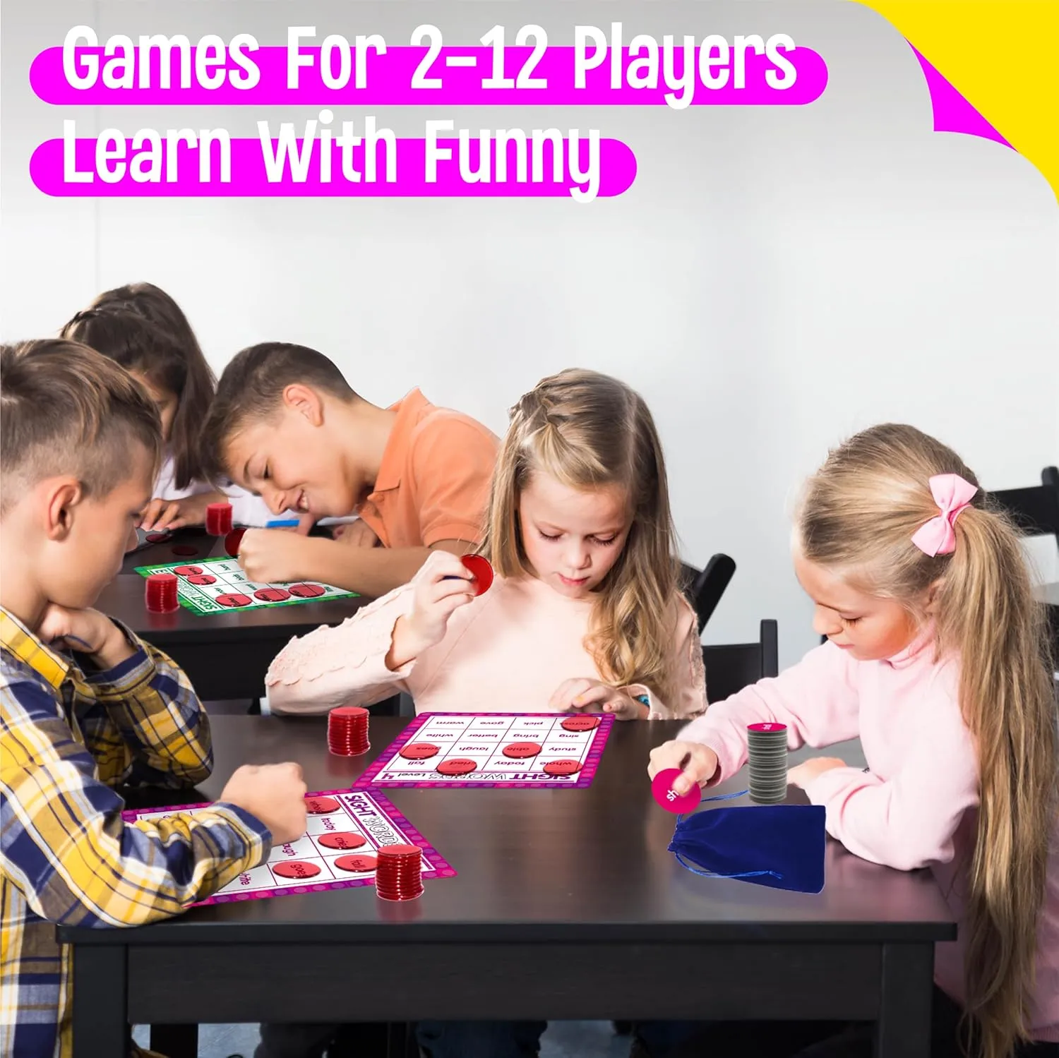 Sight Word Bingo Game, 120 Sight Words Learn to Read Level 3 & Level 4 Bingo Board Game Dolch's & Fry's Words Lists for Kindergarten and Preschool Kids 5 , Perfect for Classroom & at Home