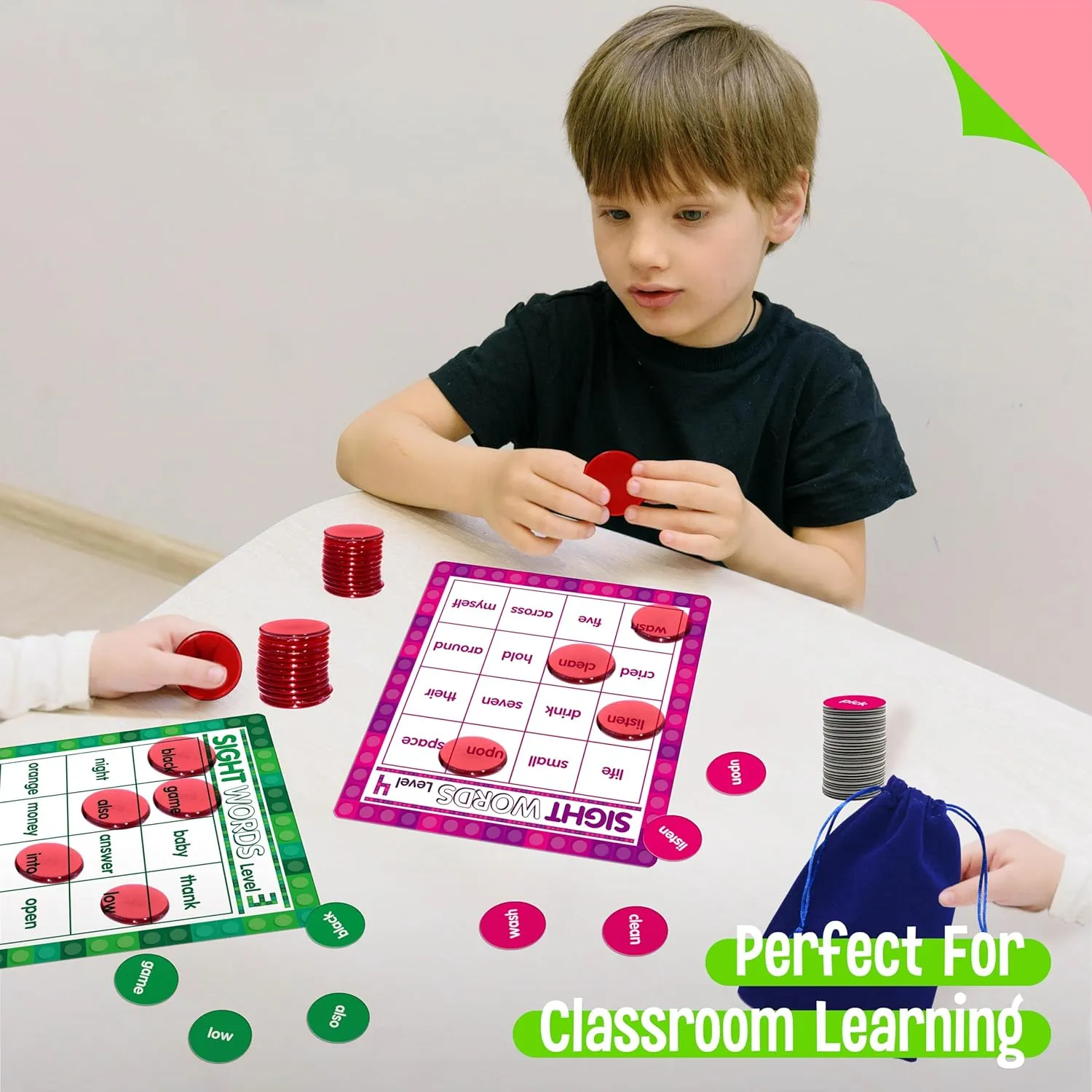 Sight Word Bingo Game, 120 Sight Words Learn to Read Level 3 & Level 4 Bingo Board Game Dolch's & Fry's Words Lists for Kindergarten and Preschool Kids 5 , Perfect for Classroom & at Home