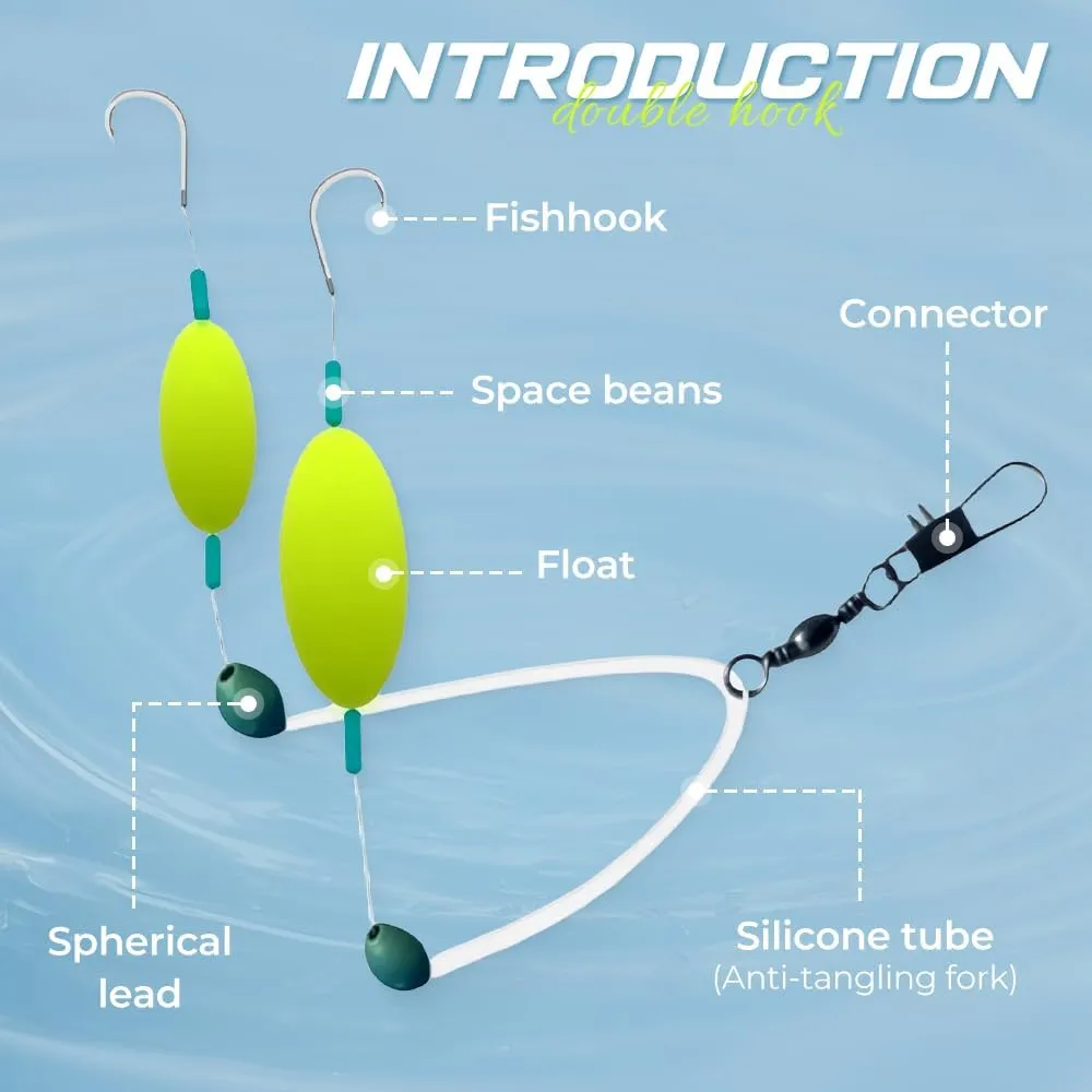 Upgraded Double-Hook Reverse Bottom Rig, 2025 New Swimming Bait for Freshwater Saltwater,Fishing Lures for Beginners Amateurs and Professionals Outdoor