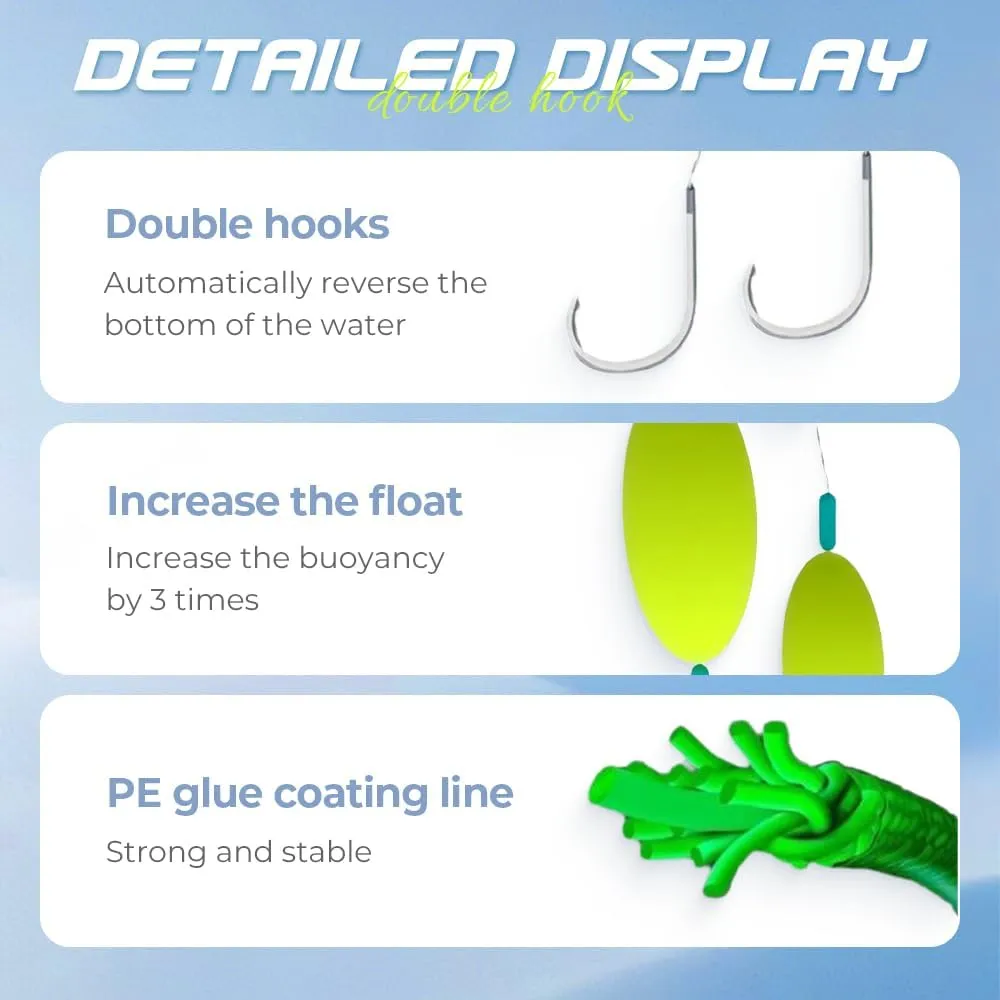 Upgraded Double-Hook Reverse Bottom Rig, 2025 New Swimming Bait for Freshwater Saltwater,Fishing Lures for Beginners Amateurs and Professionals Outdoor