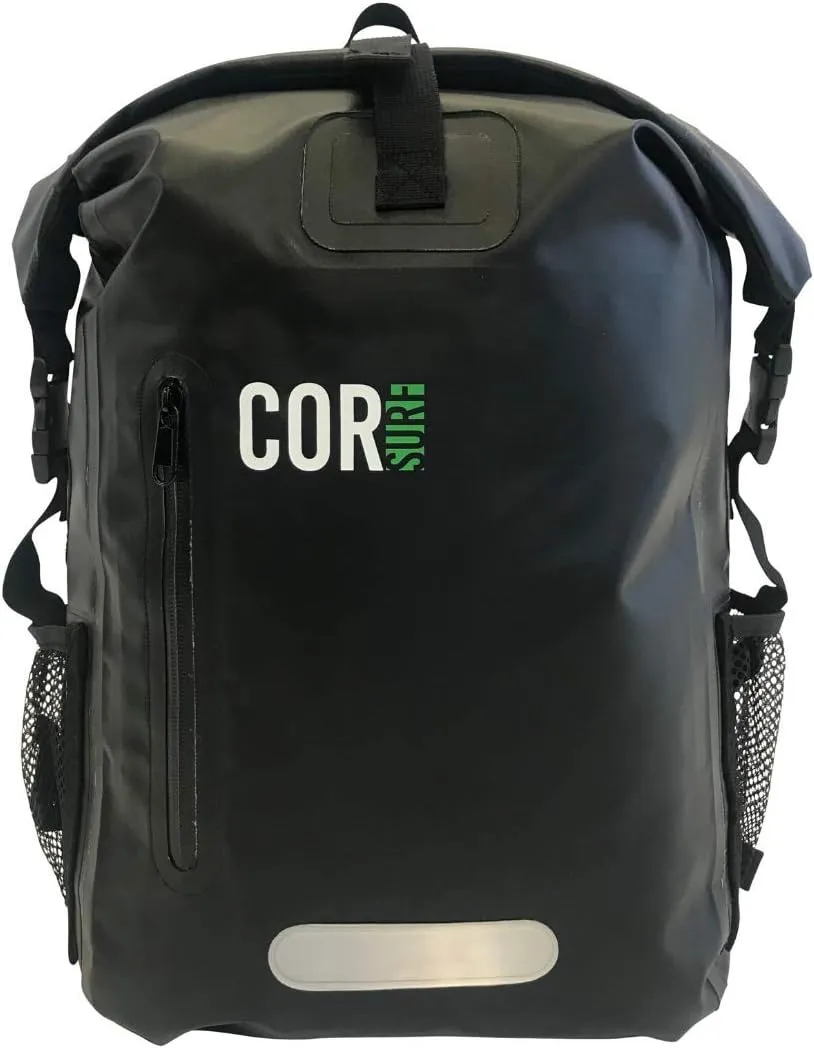 Waterproof Backpack with Laptop Sleeve | Heavy Duty Hiking, Kayak Dry Bag Backpack | Roll-Top Closure (25L Black)