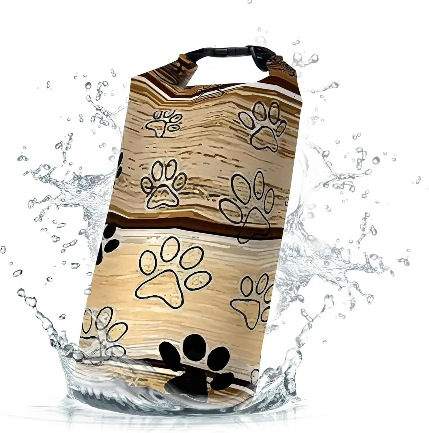 Waterproof Dry Bag,Roll Top Retro Rustic Barn Wood Small Waterproof Backpack 5L/10L/20L Floating and Lightweight Bags for Kayaking, Boating, Fishing, Swimming and Camping