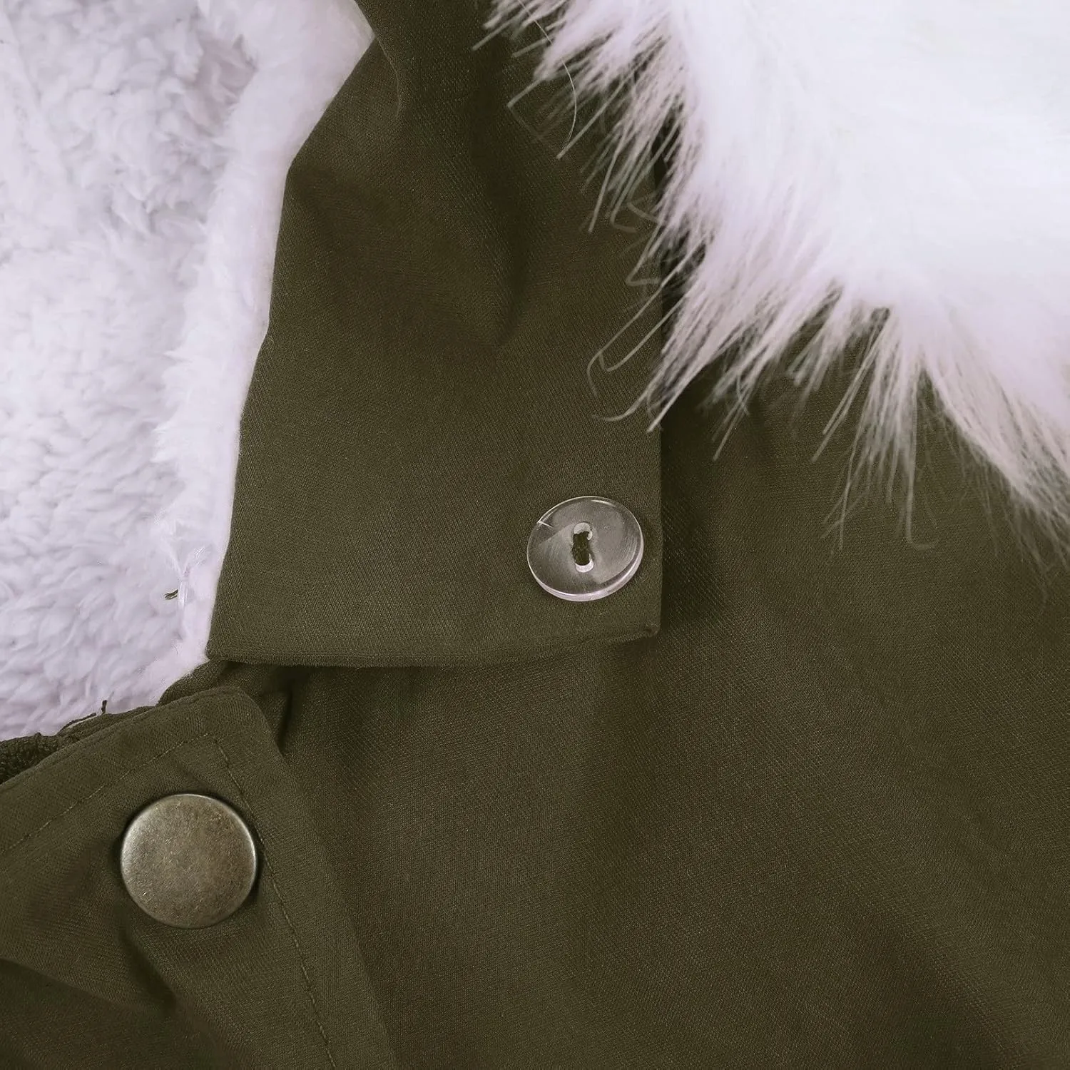 Women's winter casual fashion long sleeve windproof warm coat with chinstrap pocket and extra fleece